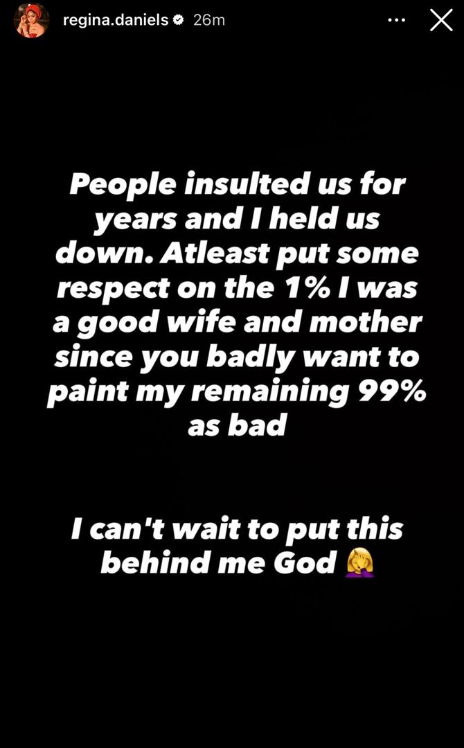 If you don?t leave me alone I?m going to spill everything whether m#rder case, land grabbing, fraud etc - Regina Daniel warns estranged husband, Ned